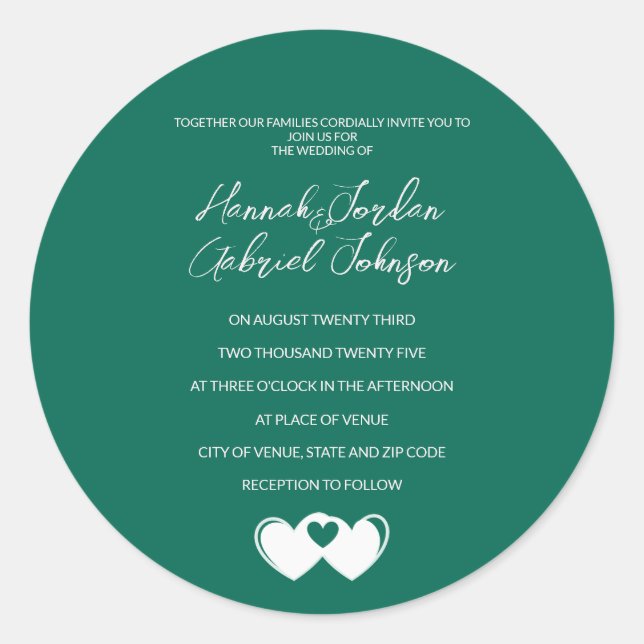 Autocollant vert émeraude personnalisé (Devant)