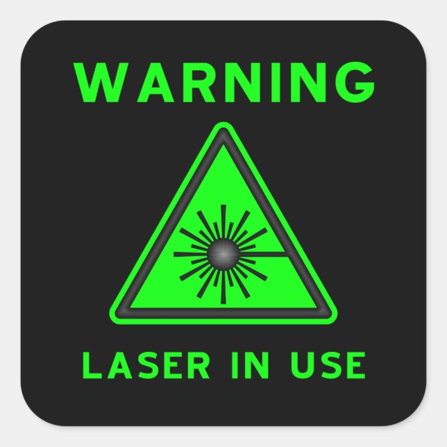 Autocollant vert et noir de signe d'alerte laser (Devant)