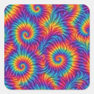 Autocollant vibrant à motif tie-dye en spirale arc