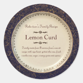 Autocollant victorien de bleu et d'étiquette de