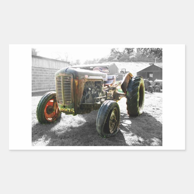 autocollant Vieux tracteur Vintage machinerie agri (Devant)
