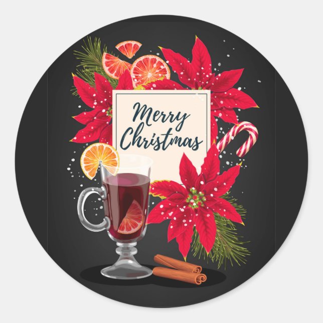 Autocollant Vin Chaud Joyeux Noël (Devant)