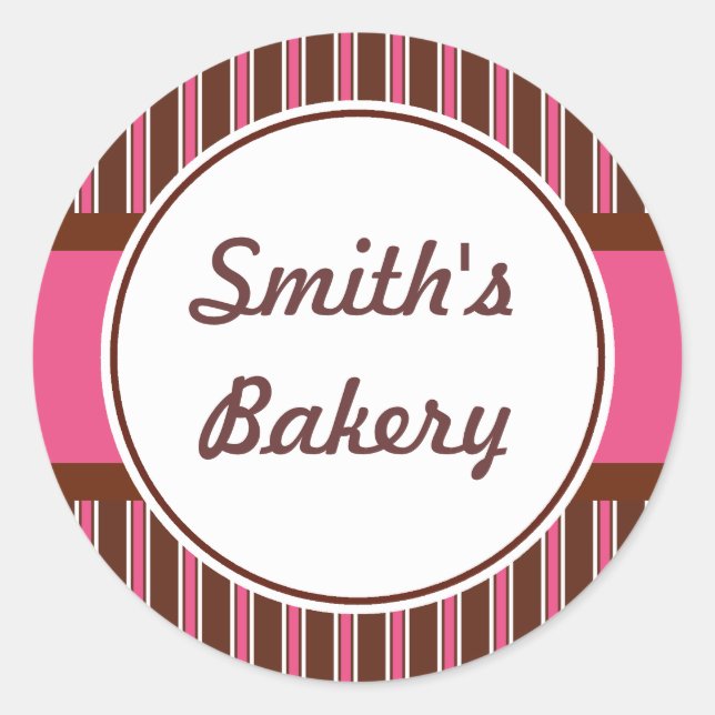 Autocollant Vintage à rayures personnalisées (Devant)