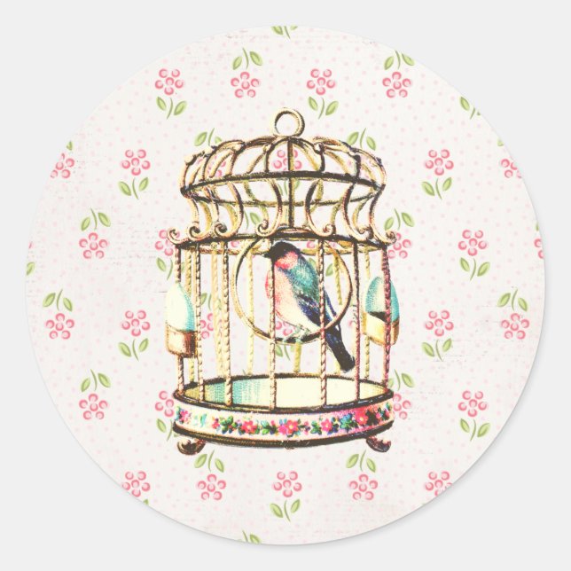 Autocollant Vintage Birdcage (Devant)