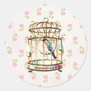 Autocollant Vintage Birdcage