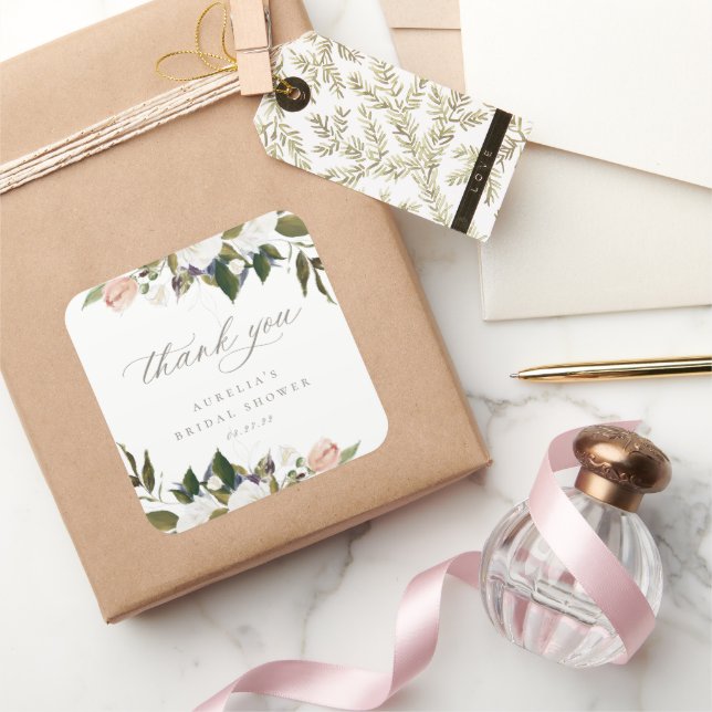 Autocollant vintage de Carré de Merci végétal (Cadeaux)