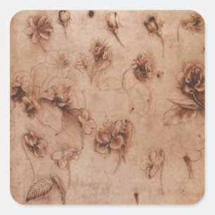 Autocollant vintage de fleurs de Leonardi da Vinci