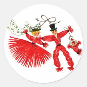 Autocollant vintage de Noël de famille