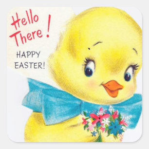 Autocollant vintage de Pâques Retro