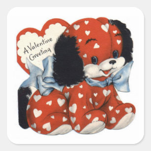 Autocollant vintage de Saint-Valentin d'art
