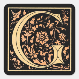 Autocollant vintage du ` G de lettre de noir et