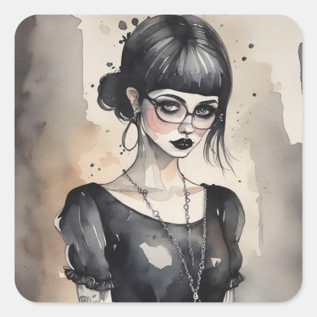 Autocollant vintage gothique LBD (Devant)