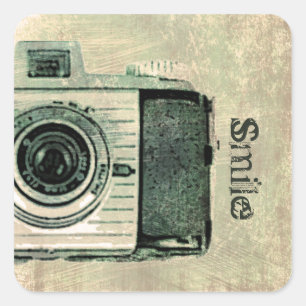 Autocollant vintage grunge d'appareil-photo