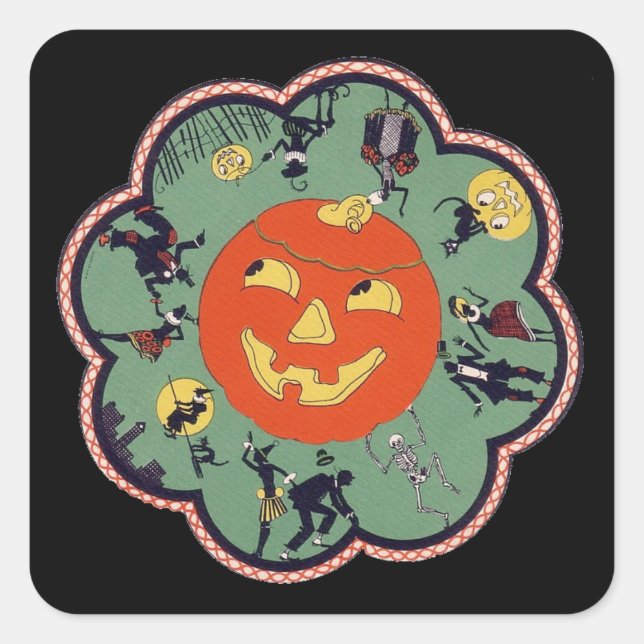 Autocollant Vintage Halloween (Devant)