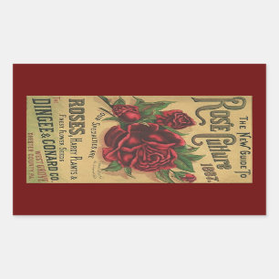 Autocollant Vintage Héritage Rose 1887 Culture Ros