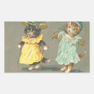 Autocollant vintage jouet chatons