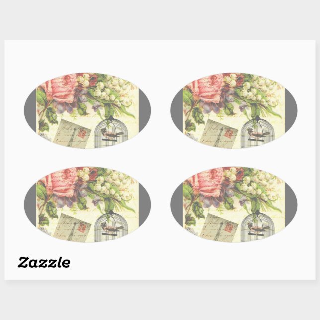 Autocollant Vintage Paris Chic Français (Feuille)