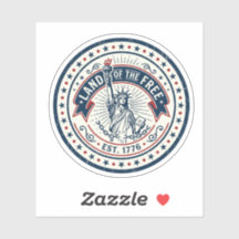 Autocollant vintage patriotique USA Terre de liber