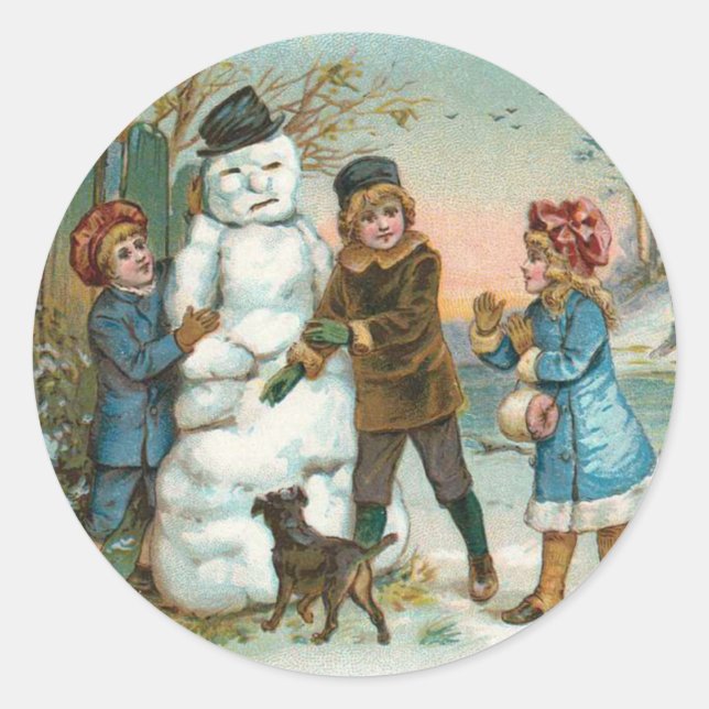 Autocollant vintage Snowman (Devant)