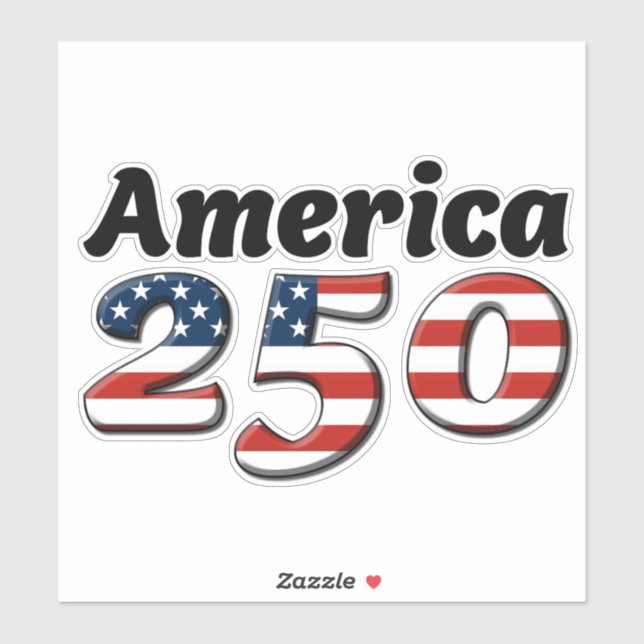 Autocollant vinyle America 250 8" x 8" (Feuille)