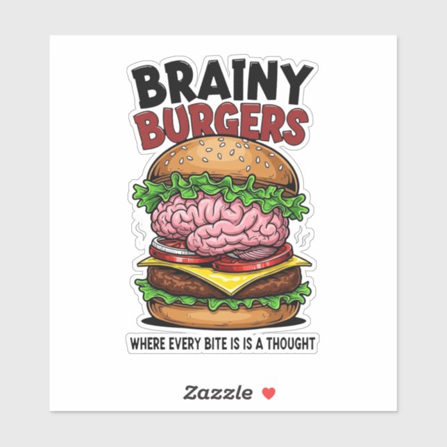 Autocollant vinyle Brainy Burgers (Feuille)