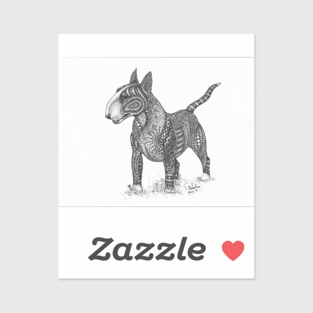 Autocollant vinyle Bullterrier (Feuille)