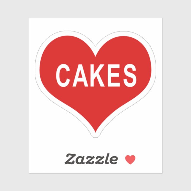 Autocollant vinyle CAKES Red Love Heart (Feuille)