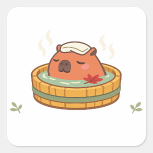 Autocollant vinyle Capybara Onsen Source chaude