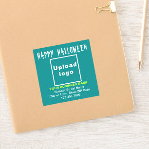 Autocollant vinyle carré sarcelle vert Halloween e