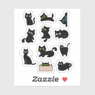 Autocollant vinyle Chats noirs Mignon Chat