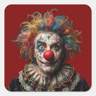 Autocollant vinyle cheveux arc-en-ciel clown cirqu