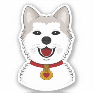 Autocollant vinyle Chien Akita cartoon