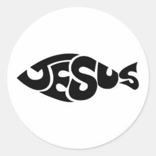 Autocollant vinyle chrétien Poisson Jésus