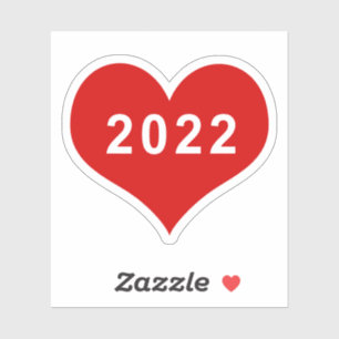Autocollant vinyle Cœur d'amour rouge 2022