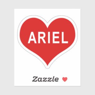 Autocollant vinyle cœur rouge amour ARIEL NAME