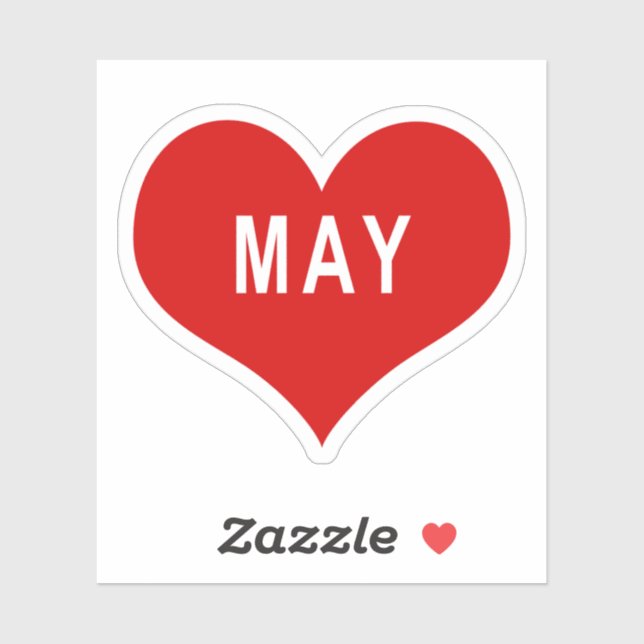 Autocollant vinyle coeur rouge MAY Love (Feuille)