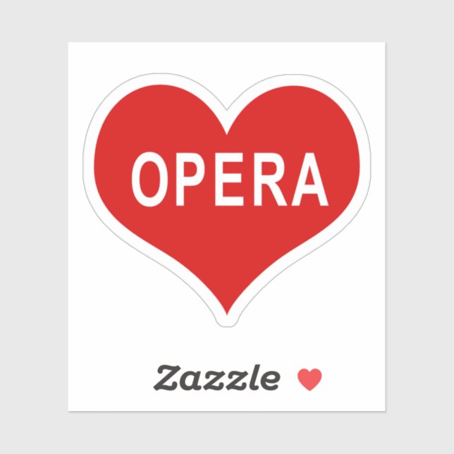 Autocollant vinyle cœur rouge OPERA (Feuille)