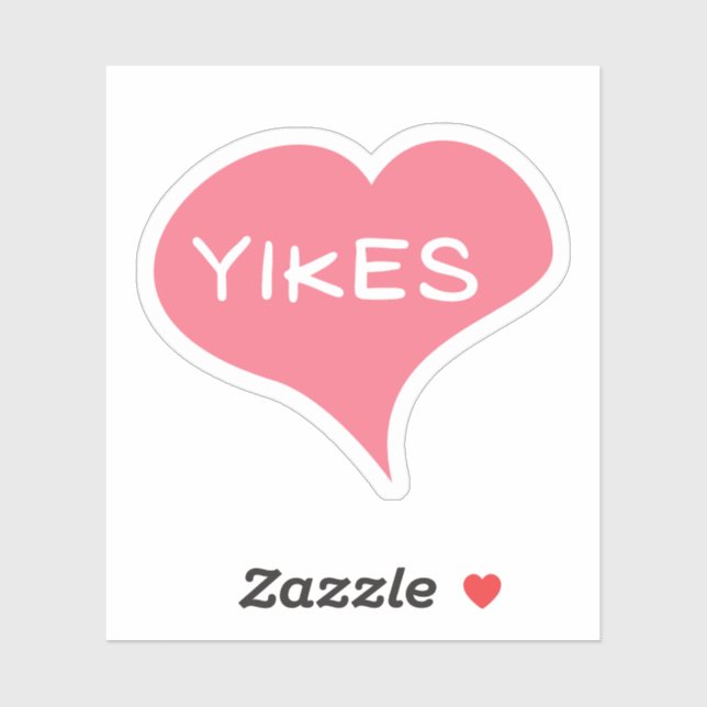 Autocollant vinyle coeur YIKES Amour (Feuille)