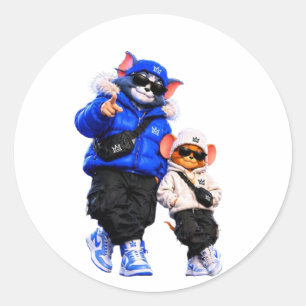 Autocollant vinyle d'animal de hip-hop cool Mode