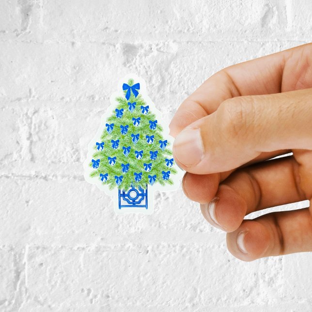 Autocollant vinyle d'arbre de Noël de style chinoi (Chinoiserie Christmas tree sticker)