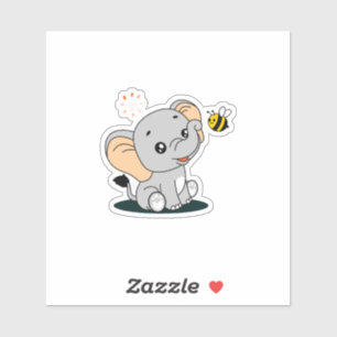 Autocollant vinyle de bébé éléphant mignon avec ab