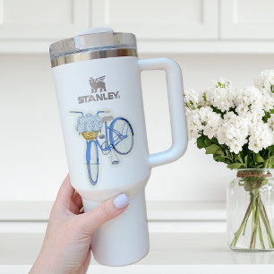 Autocollant vinyle de bicyclette bleue avec hydran