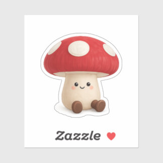 Autocollant vinyle de champignon mignon Kawaii