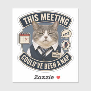 Autocollant vinyle de chat de bureau drôle   Cette
