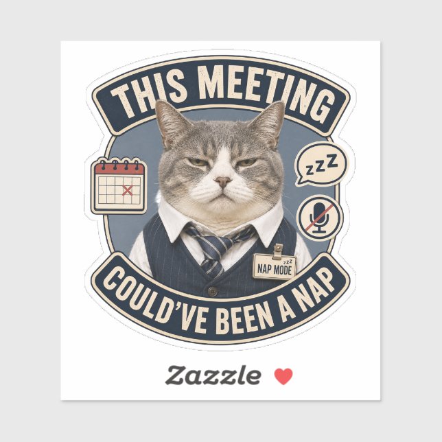 Autocollant vinyle de chat de bureau drôle | Cette (Feuille)