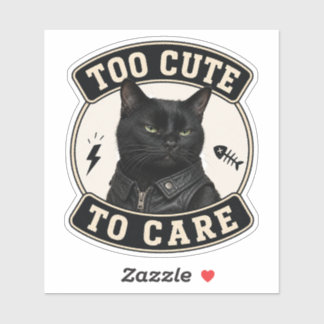 Autocollant vinyle de chat noir cool | Trop mignon