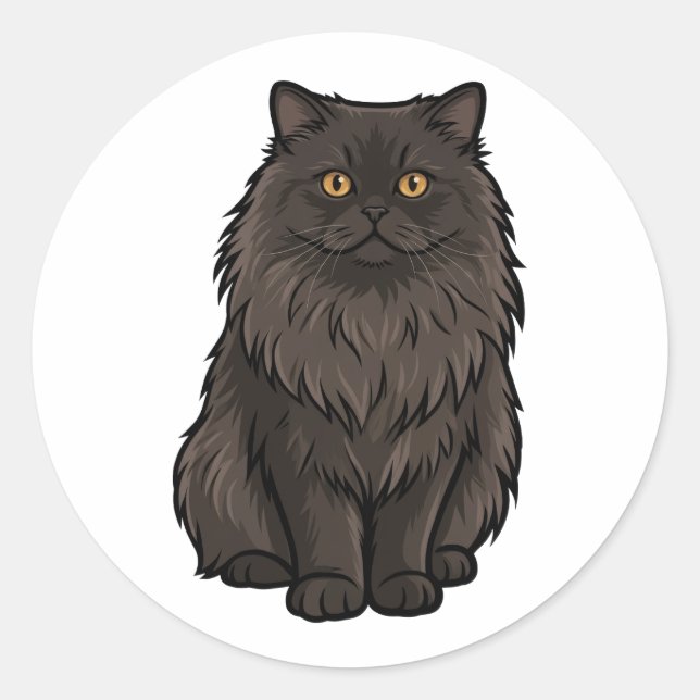 Autocollant vinyle de chat persan mignon (Devant)