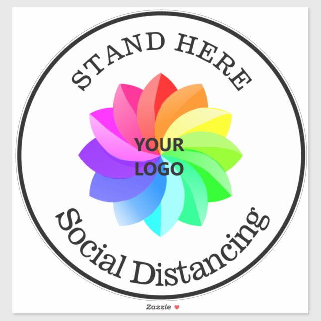 Autocollant vinyle de distanciation sociale Logo C (Feuille)