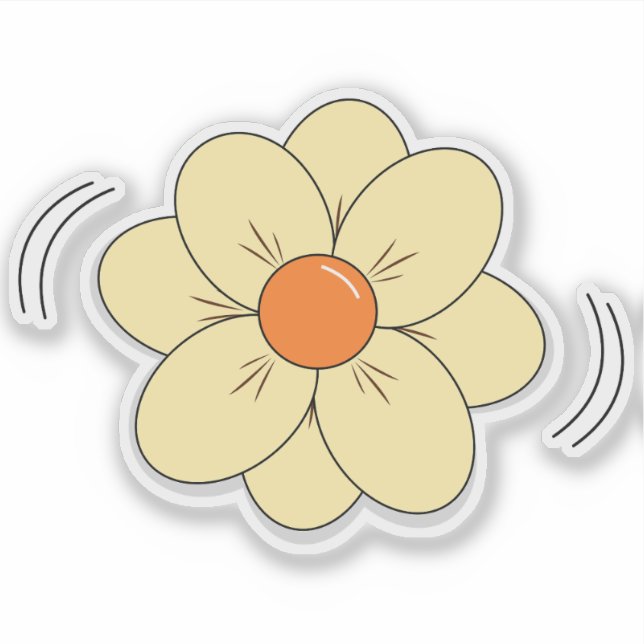 Autocollant vinyle de fleur mignonne (Devant)