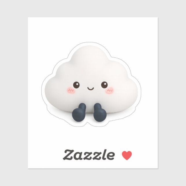 Autocollant vinyle de nuage Kawaii mignon  (Feuille)